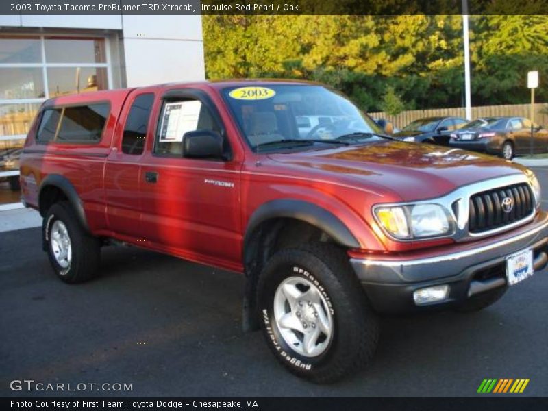 Impulse Red Pearl / Oak 2003 Toyota Tacoma PreRunner TRD Xtracab