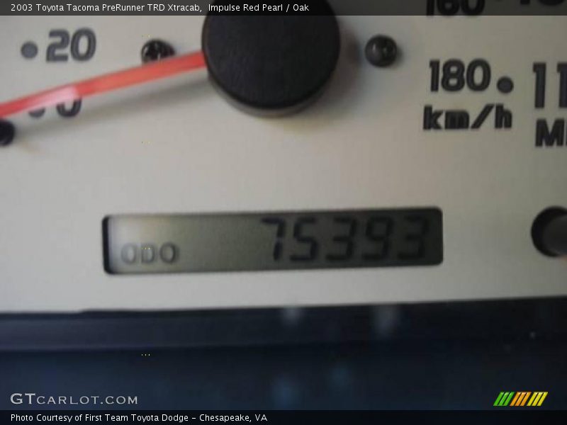 Impulse Red Pearl / Oak 2003 Toyota Tacoma PreRunner TRD Xtracab