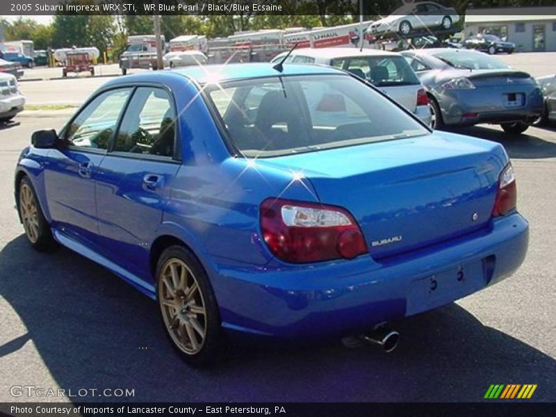 WR Blue Pearl / Black/Blue Ecsaine 2005 Subaru Impreza WRX STi