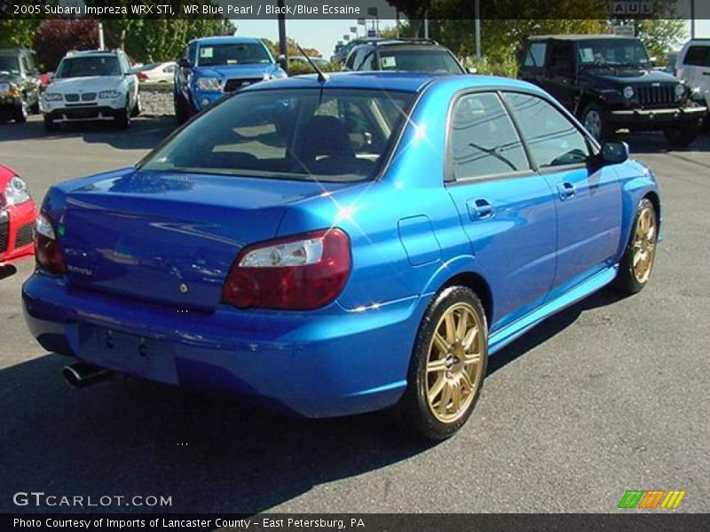 WR Blue Pearl / Black/Blue Ecsaine 2005 Subaru Impreza WRX STi