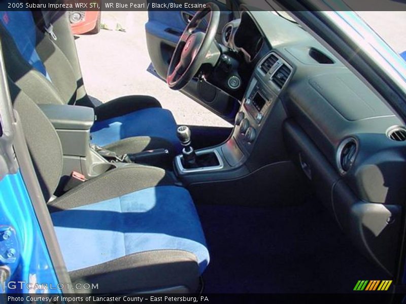 WR Blue Pearl / Black/Blue Ecsaine 2005 Subaru Impreza WRX STi