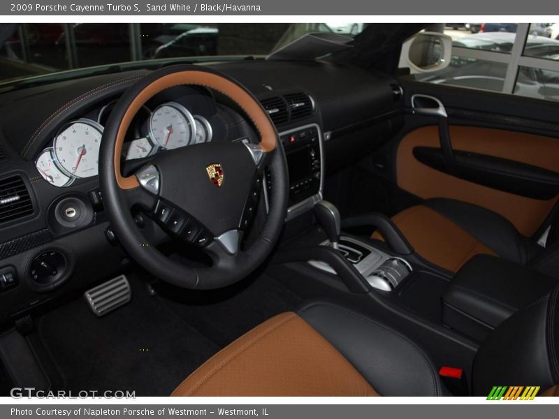 Sand White / Black/Havanna 2009 Porsche Cayenne Turbo S