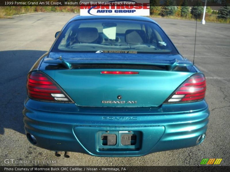 Medium Green Blue Metallic / Dark Pewter 1999 Pontiac Grand Am SE Coupe