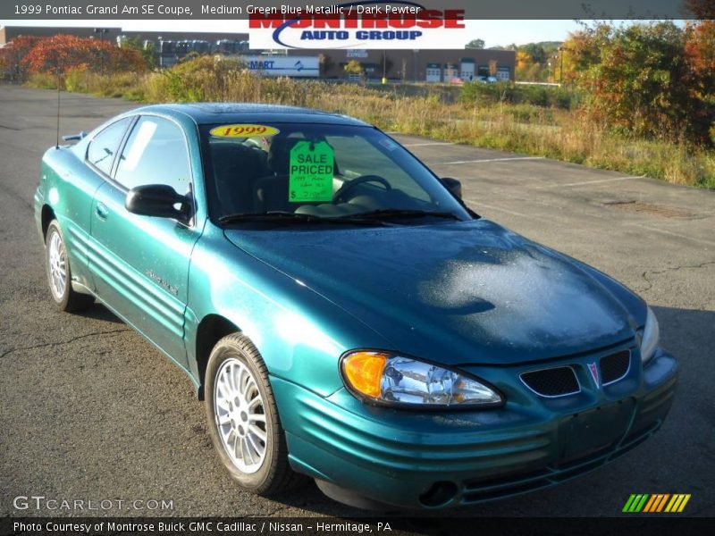 Medium Green Blue Metallic / Dark Pewter 1999 Pontiac Grand Am SE Coupe