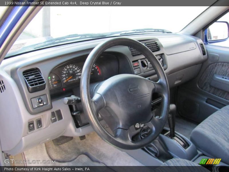 Deep Crystal Blue / Gray 1999 Nissan Frontier SE Extended Cab 4x4