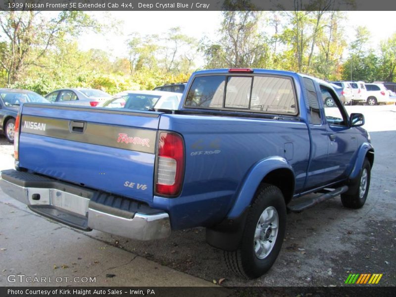 Deep Crystal Blue / Gray 1999 Nissan Frontier SE Extended Cab 4x4