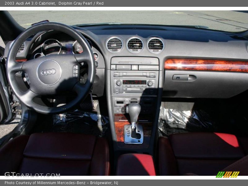 Dolphin Gray Pearl / Red 2003 Audi A4 3.0 Cabriolet