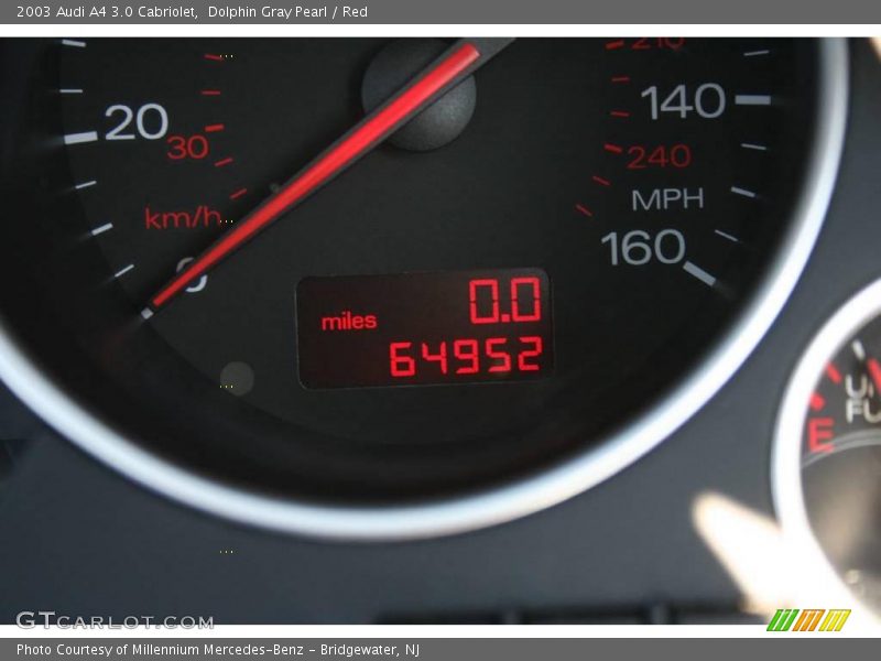 Dolphin Gray Pearl / Red 2003 Audi A4 3.0 Cabriolet