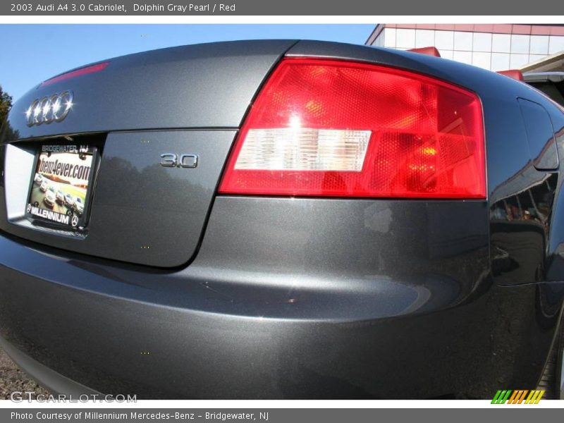 Dolphin Gray Pearl / Red 2003 Audi A4 3.0 Cabriolet
