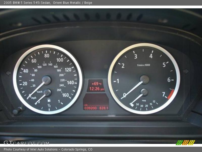 Orient Blue Metallic / Beige 2005 BMW 5 Series 545i Sedan
