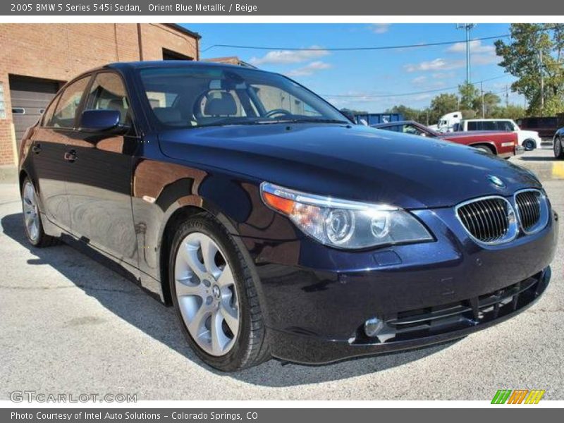 Orient Blue Metallic / Beige 2005 BMW 5 Series 545i Sedan