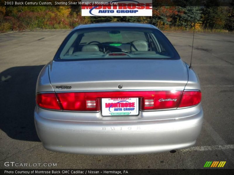 Sterling Silver Metallic / Medium Gray 2003 Buick Century Custom
