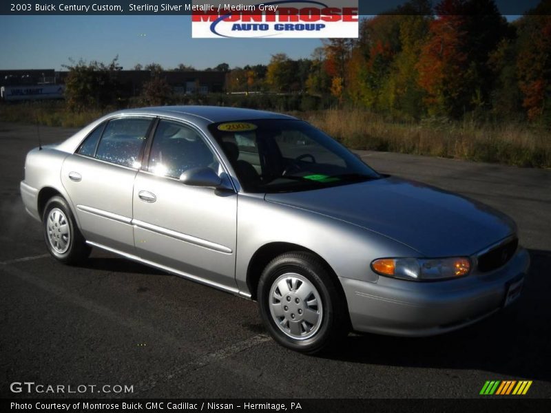 Sterling Silver Metallic / Medium Gray 2003 Buick Century Custom