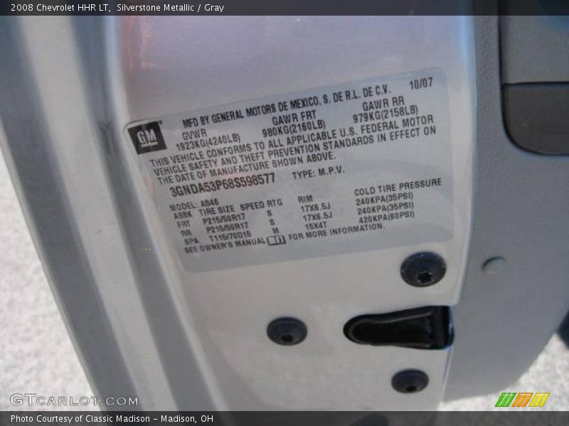 Silverstone Metallic / Gray 2008 Chevrolet HHR LT