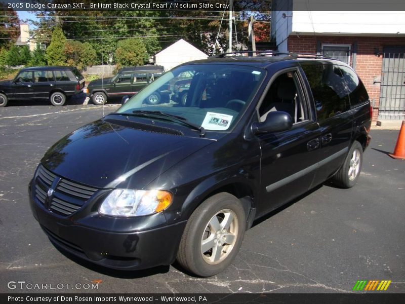 Brilliant Black Crystal Pearl / Medium Slate Gray 2005 Dodge Caravan SXT