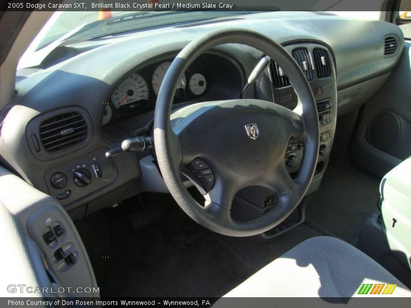 Brilliant Black Crystal Pearl / Medium Slate Gray 2005 Dodge Caravan SXT