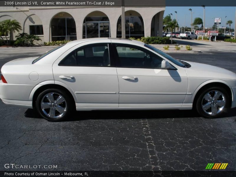 Ceramic White Pearlescent Tri-Coat / Beige 2006 Lincoln LS V8