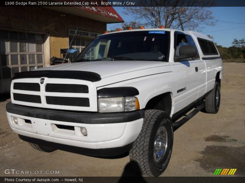 Bright White / Gray 1998 Dodge Ram 2500 Laramie Extended Cab 4x4