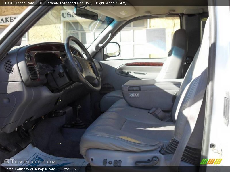 Bright White / Gray 1998 Dodge Ram 2500 Laramie Extended Cab 4x4
