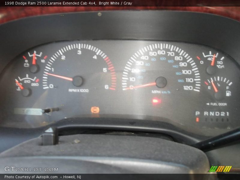 Bright White / Gray 1998 Dodge Ram 2500 Laramie Extended Cab 4x4