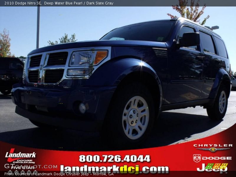 Deep Water Blue Pearl / Dark Slate Gray 2010 Dodge Nitro SE