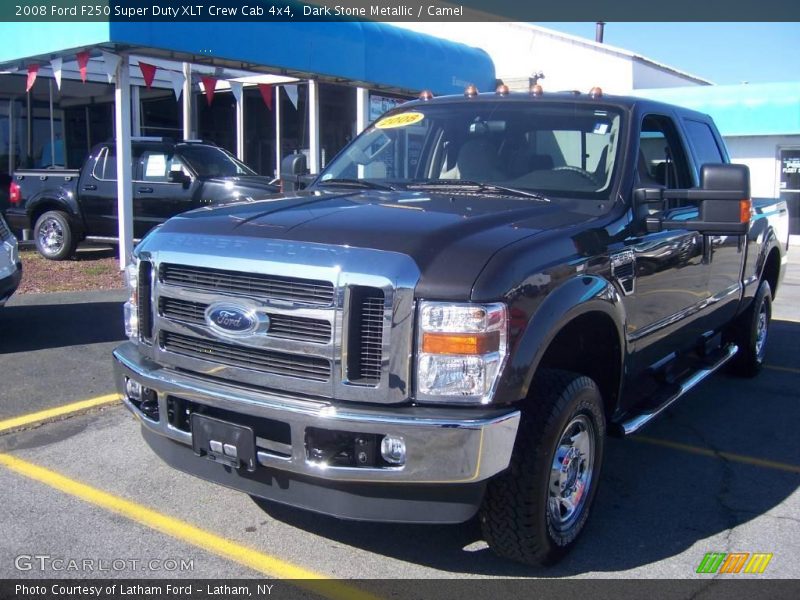 Dark Stone Metallic / Camel 2008 Ford F250 Super Duty XLT Crew Cab 4x4