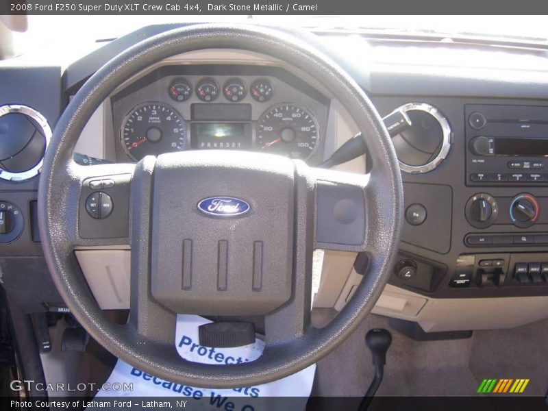 Dark Stone Metallic / Camel 2008 Ford F250 Super Duty XLT Crew Cab 4x4