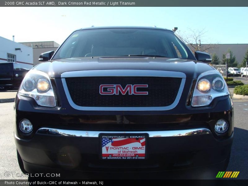 Dark Crimson Red Metallic / Light Titanium 2008 GMC Acadia SLT AWD