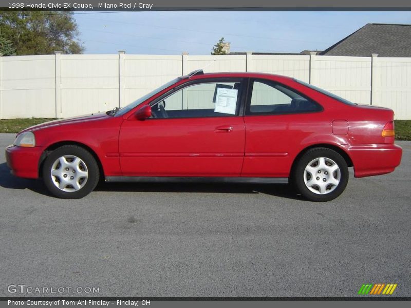 Milano Red / Gray 1998 Honda Civic EX Coupe