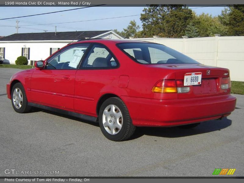 Milano Red / Gray 1998 Honda Civic EX Coupe
