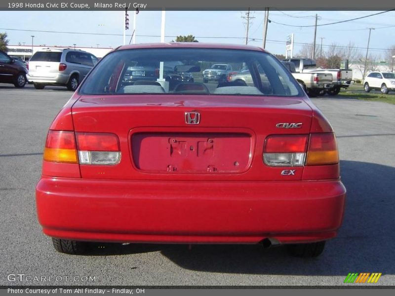 Milano Red / Gray 1998 Honda Civic EX Coupe