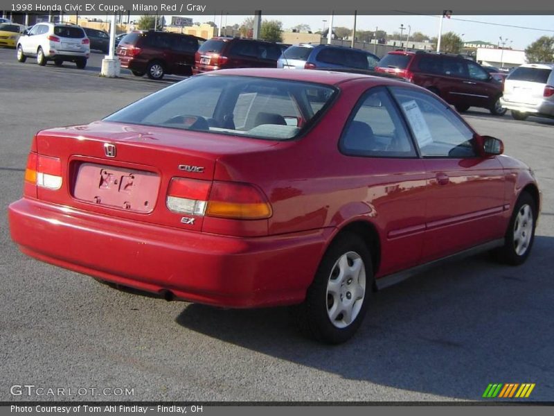 Milano Red / Gray 1998 Honda Civic EX Coupe