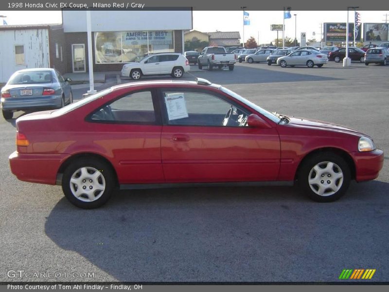 Milano Red / Gray 1998 Honda Civic EX Coupe