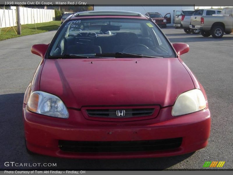 Milano Red / Gray 1998 Honda Civic EX Coupe