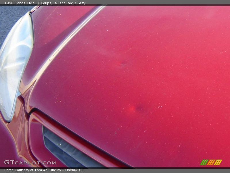 Milano Red / Gray 1998 Honda Civic EX Coupe