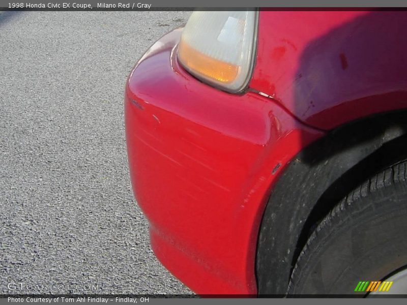 Milano Red / Gray 1998 Honda Civic EX Coupe