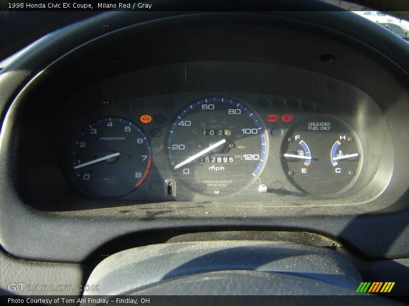 Milano Red / Gray 1998 Honda Civic EX Coupe