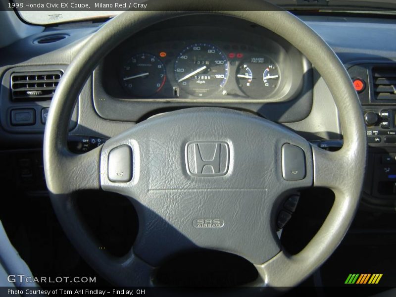 Milano Red / Gray 1998 Honda Civic EX Coupe