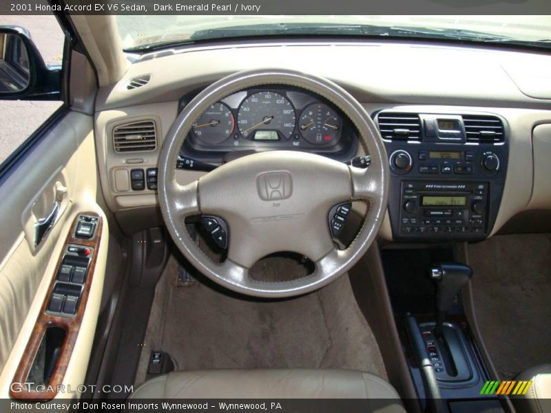 Dark Emerald Pearl / Ivory 2001 Honda Accord EX V6 Sedan