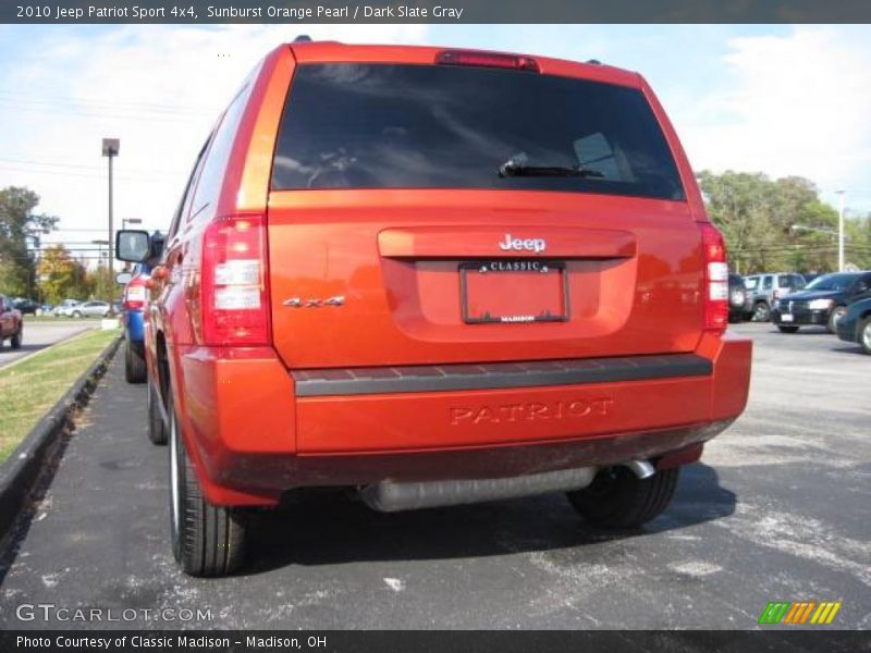 Sunburst Orange Pearl / Dark Slate Gray 2010 Jeep Patriot Sport 4x4