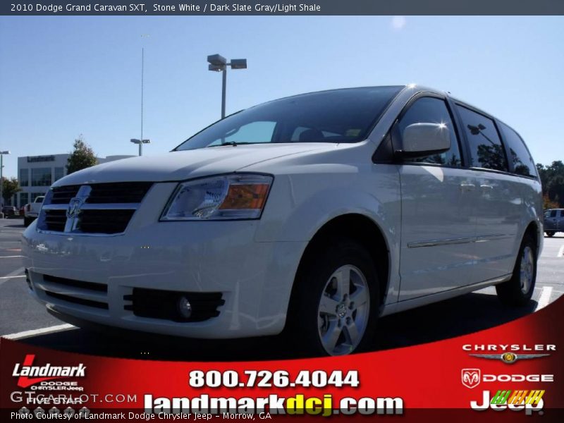 Stone White / Dark Slate Gray/Light Shale 2010 Dodge Grand Caravan SXT