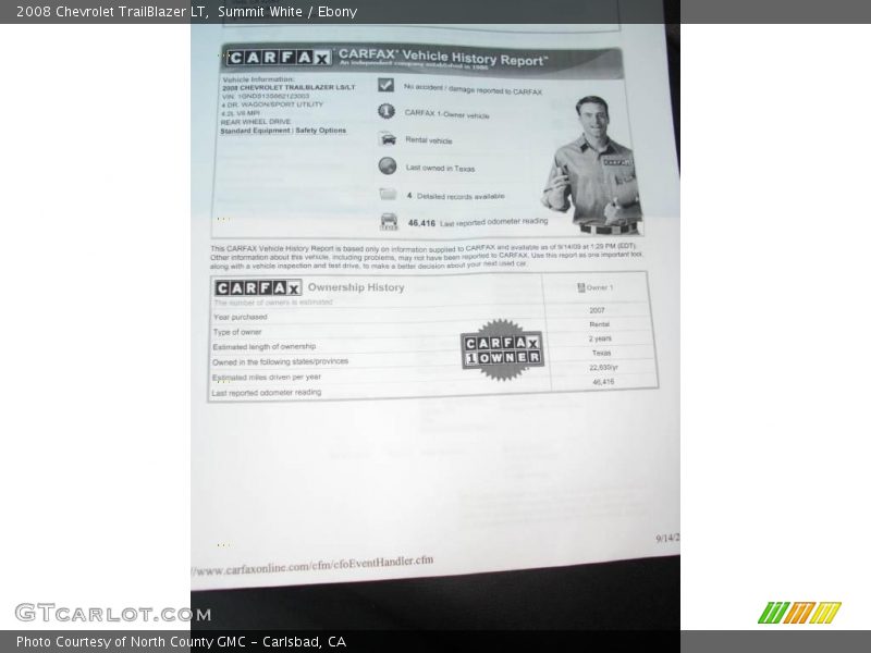 Summit White / Ebony 2008 Chevrolet TrailBlazer LT