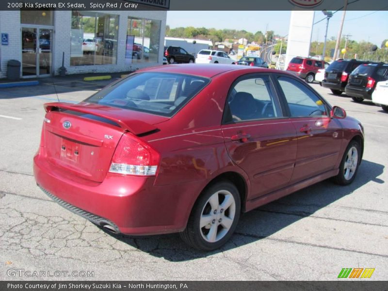 Spicy Red / Gray 2008 Kia Spectra EX Sedan