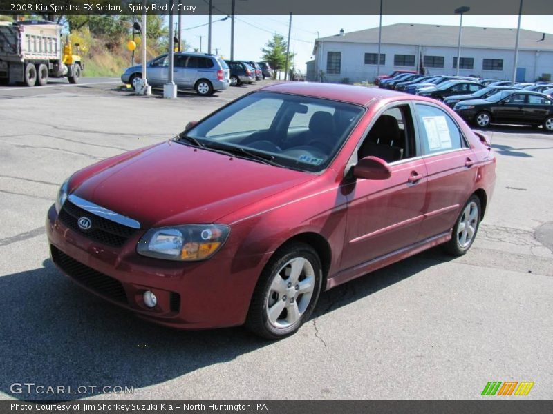 Spicy Red / Gray 2008 Kia Spectra EX Sedan