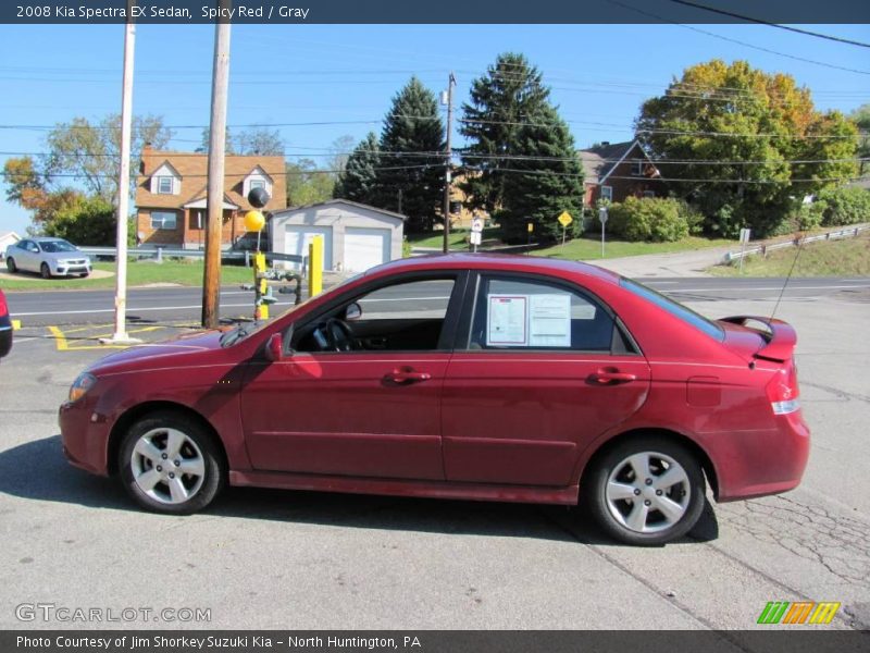Spicy Red / Gray 2008 Kia Spectra EX Sedan