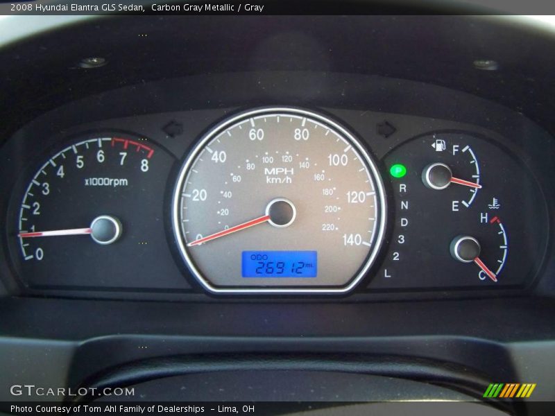 Carbon Gray Metallic / Gray 2008 Hyundai Elantra GLS Sedan
