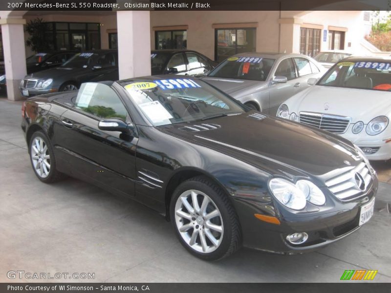 Obsidian Black Metallic / Black 2007 Mercedes-Benz SL 550 Roadster