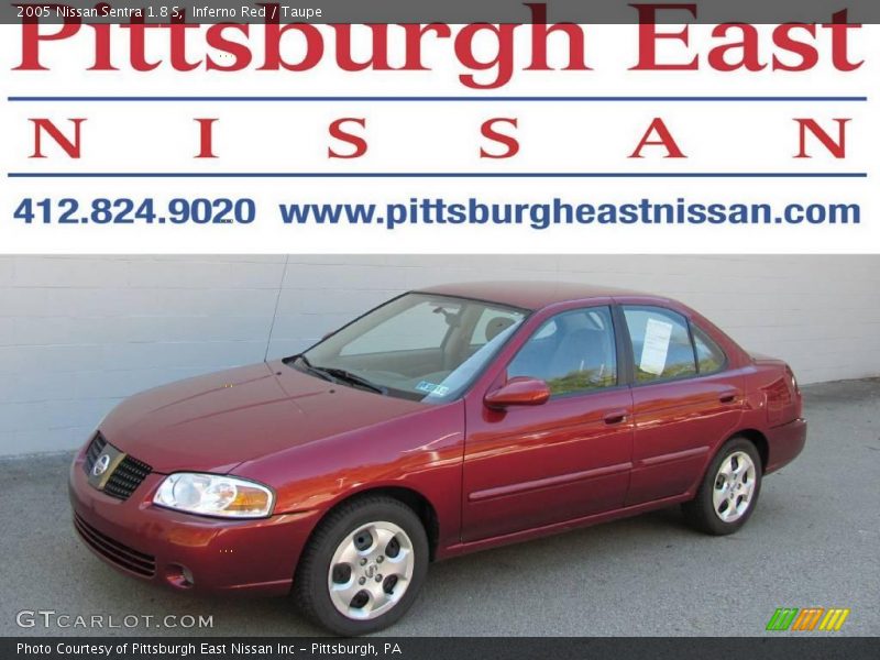 Inferno Red / Taupe 2005 Nissan Sentra 1.8 S