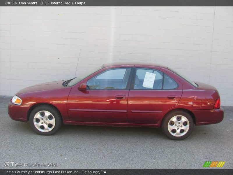 Inferno Red / Taupe 2005 Nissan Sentra 1.8 S