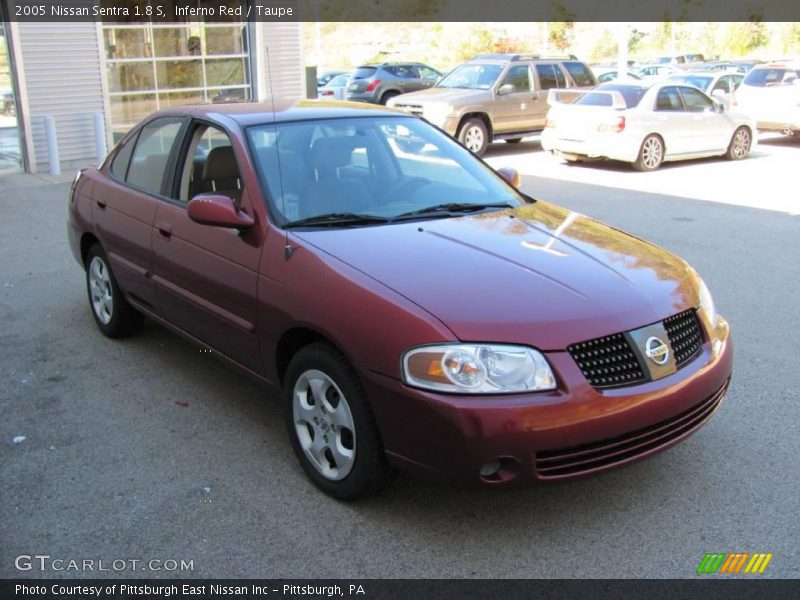 Inferno Red / Taupe 2005 Nissan Sentra 1.8 S